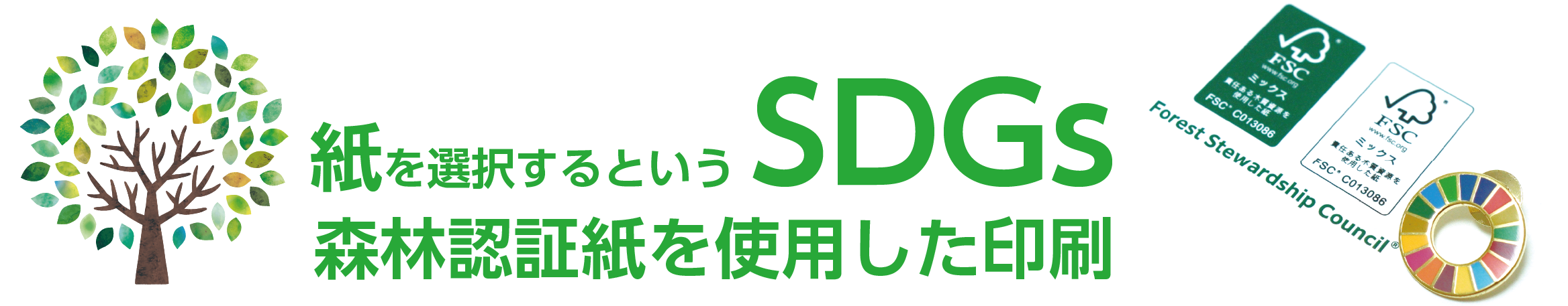 紙を選択するというSDGs 森林認証紙を使用した印刷